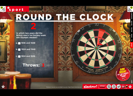 Darts game - Virgin electric! Darts game - Virgin electric!