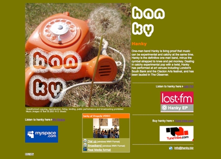 hanky - Band website