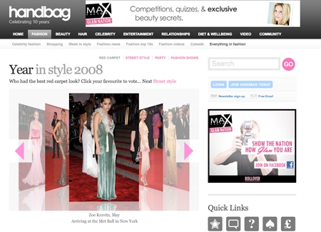 Year in style carousel and voting